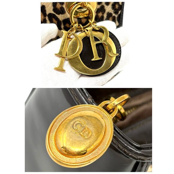 Christian Dior Vintage 2007 Lady Dior Pony Calf Hair Leopard Tote Bag [106048] - Picture 12 of 14